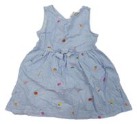 Světlemodro-biele pruhované šaty s ovociem H&M