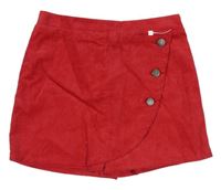 Červené menšestrové sukňové kraťasy s gombíkmi Nutmeg