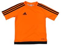 Neónově oranžovo-čierne funkčné športové tričko Adidas
