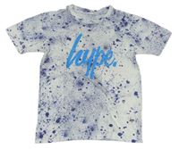 Bielo-modré batikované tričko s logom Hype