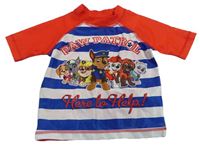 Červeno-pruhované UV tričko s Paw Patrol Nickelodeon