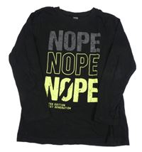 Černé triko s nápisem Y.F.K.