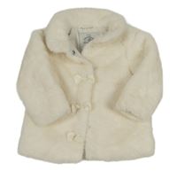 Pudrová kožušinová zateplená bunda s mašličkami George