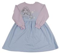 Světlerůžovo-světlemodré teplákové šaty s Elsou H&M