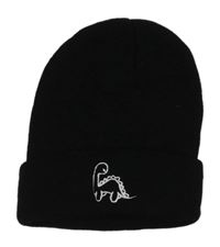 Černá pletená čepice s dinosaurem 