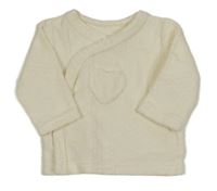 Smotanová zamatová zavinovací mikina so srdiečkom Tex