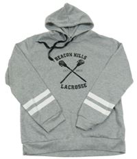 Šedá mikina s potiskem Teen Wolf a kapucí 