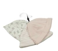 Nové - 3x - Světlerůžová + pruhovaná + bílá čepice s kytičkami F&F