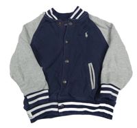 Tmavomodro-sivá prepínaci baseballová mikina Ralph Lauren
