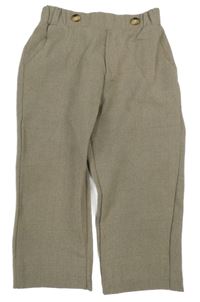 Béžové kockované spoločenské nohavice