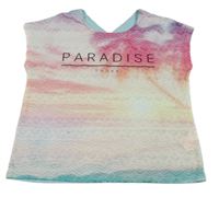 Světlemodro-farebné tričko s nápisom C&A