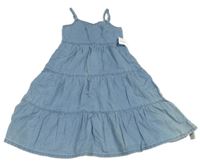 Nové - Svetlomodré ľahké rifľové šaty Nutmet