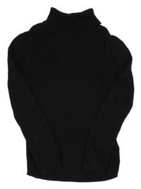 Čierny rebrovaný sveter s rolákom F&F