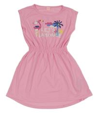 Neónově ružové šaty s plameňákem Kiki&Koko