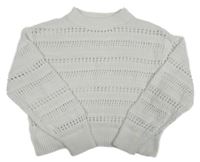 Biely děrovaný sveter H&M