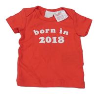 Červené tričko s nápisom H&M