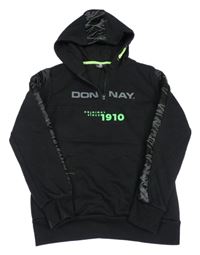 Čierna mikina s logom a kapucňou Donnay