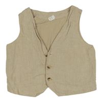 Béžová lněná vesta H&M