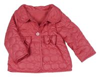 Růžová šusťáková prošívaná zateplená parka Dunnes