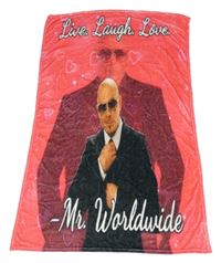 Růžová chlupatá deka Mr. Worldwide - Pitbull