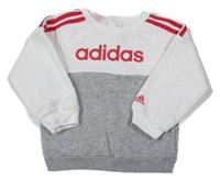 Sivo-biela mikina s logom Adidas