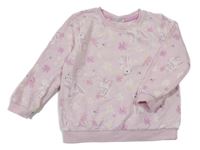 Svetloružová oversize mikina s kvietkami So Cute