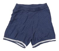 Tmavomodré vzorované pletené kraťasy Matalan