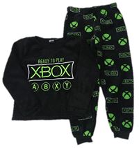Čierne chlpaté pyžama s X-BOX