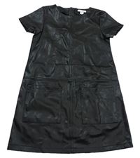 Čierne koženkové šaty PRIMARK