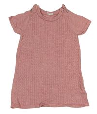 Staroružové melírované vzorované svetrové šaty H&M