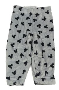 Svetlosivé plyšové nohavice s Mickey Disney