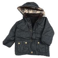 Čierna zateplená bunda s odopínacíá kapucňou Matalan