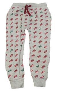 Svetlosivé melírované vianočné tepláky s nápismi Next