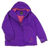 Purpurová šusťáková funkční zimní bunda s kapucí gelert