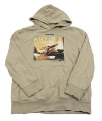 Béžová mikina s Yodou - Star Wars a vreckom a kapucňou C&A