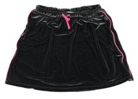 Tmavosivá lesklá zamatová sukňa s pruhmi Benetton