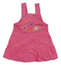 Nové - ružové menšestrové šaty s kvetmi