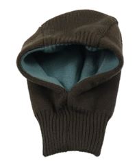 Tmavohnědá pletená zateplená kukla