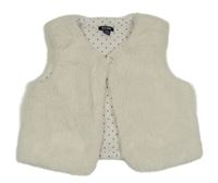 Smotanová kožušinová podšitá vesta KIABI