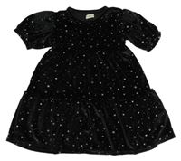 Čierne zamatové šaty s hviezdičkami F&F