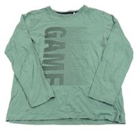 Olivové triko s nápisem YIGGA