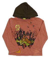 Skořicové melírované triko se Soobym a kapucí 