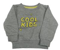 Sivá melírovaná oversize mikina s nápismi a hviezdičkami impidimpi