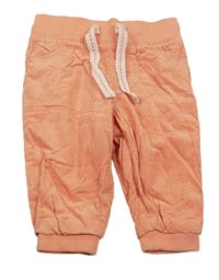 Lososové cuff manšestrové podšité kalhoty s úpletovým pasem lupilu