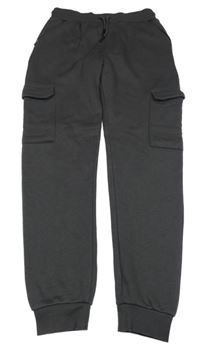 Tmavošedé cargo teplé tepláky PRIMARK