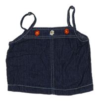 Tmavomodrý rifľový top s kvetmi