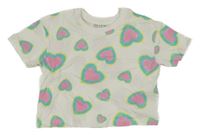 Biele tričko so srdiečkami PRIMARK