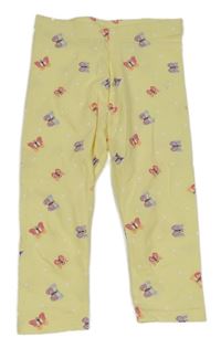 Žlté bodkovaná é capri legíny s motýlikmi dopodopo