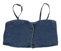 Modrý rifľový prepínaci crop top SHEIN