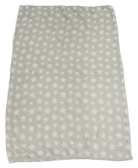 Světlešedá plyšová deka s bílými hvězdičkami Baby Blanket